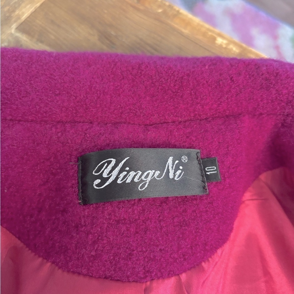 Yinge Ni Fushia Women’s Coat. Sz-10 Barbiecore Purple/Pink. Gorgeous Buttons EUC - Picture 9 of 16
